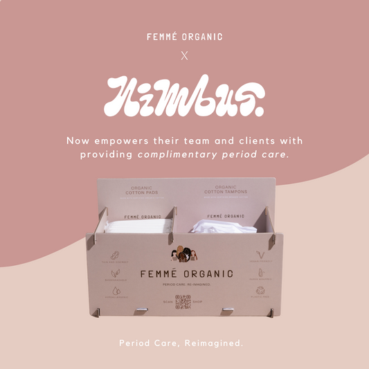 Femme Organic & Nimbus Co logo with Bathroom Box 