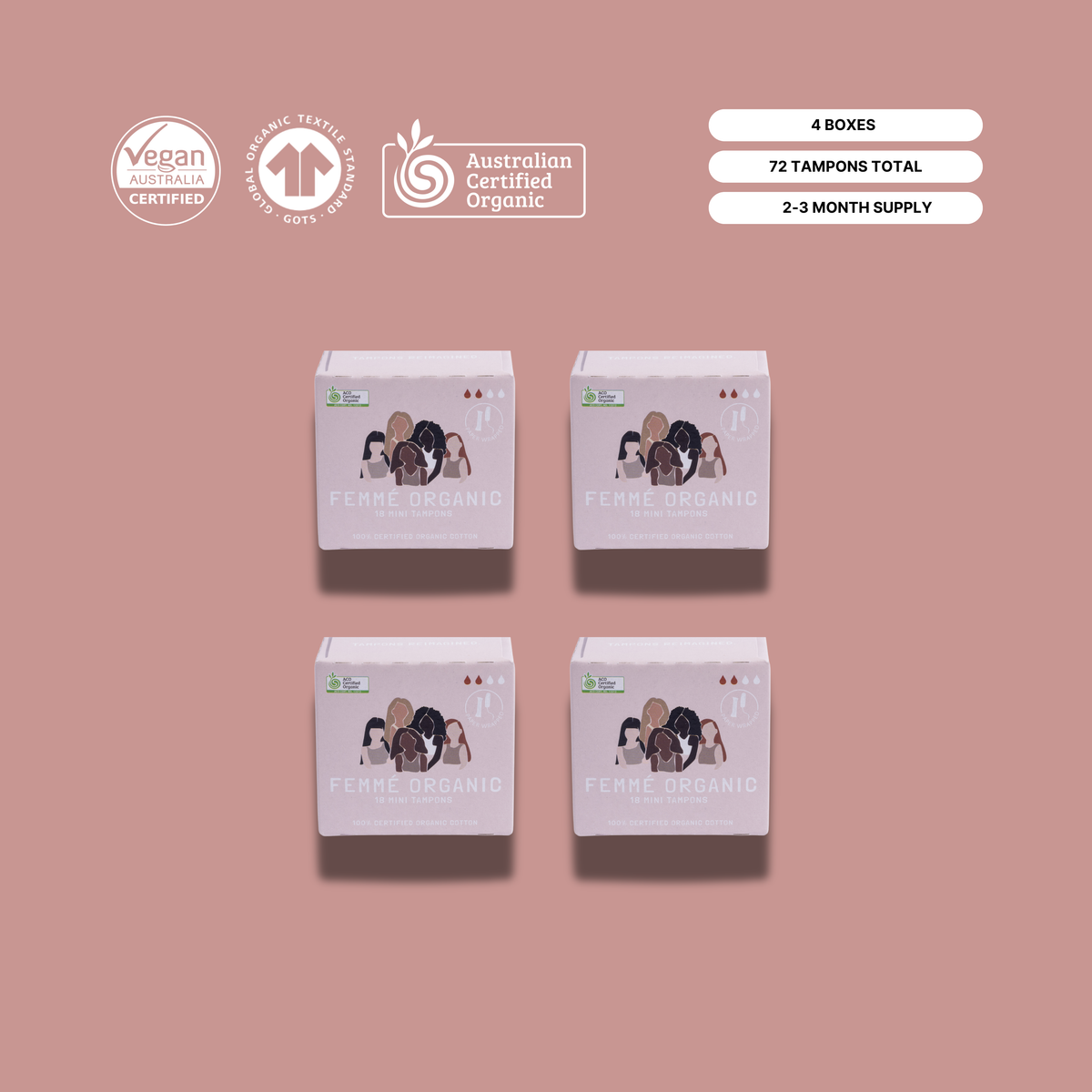 Mini Organic Cotton Tampons for Beginners & Light Flows